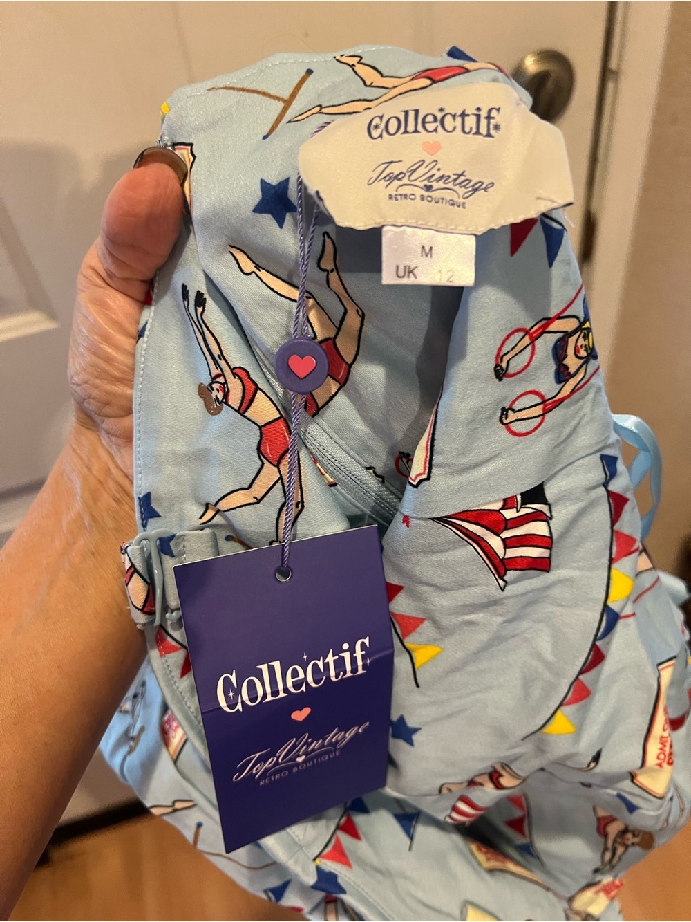Collectif Light Blue Trapeze Pencil dress